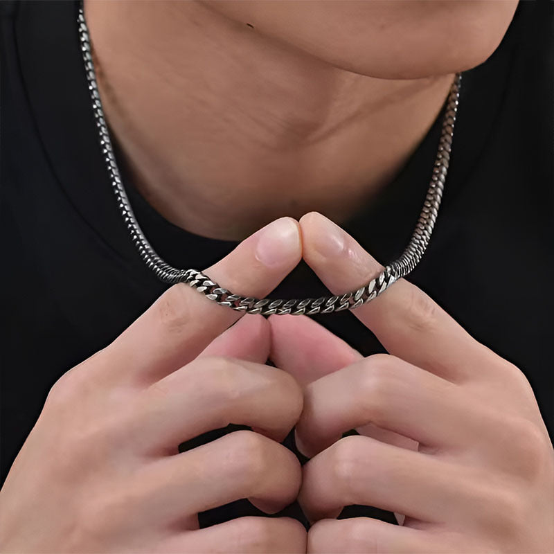 Stainless Steel Six-Sided Polished Necklace Chain