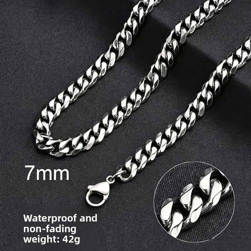 Stainless Steel Six-Sided Polished Necklace Chain